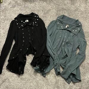 We The Free 2 “The Clash” Black and Blue Gray Studded Jackets xs / s